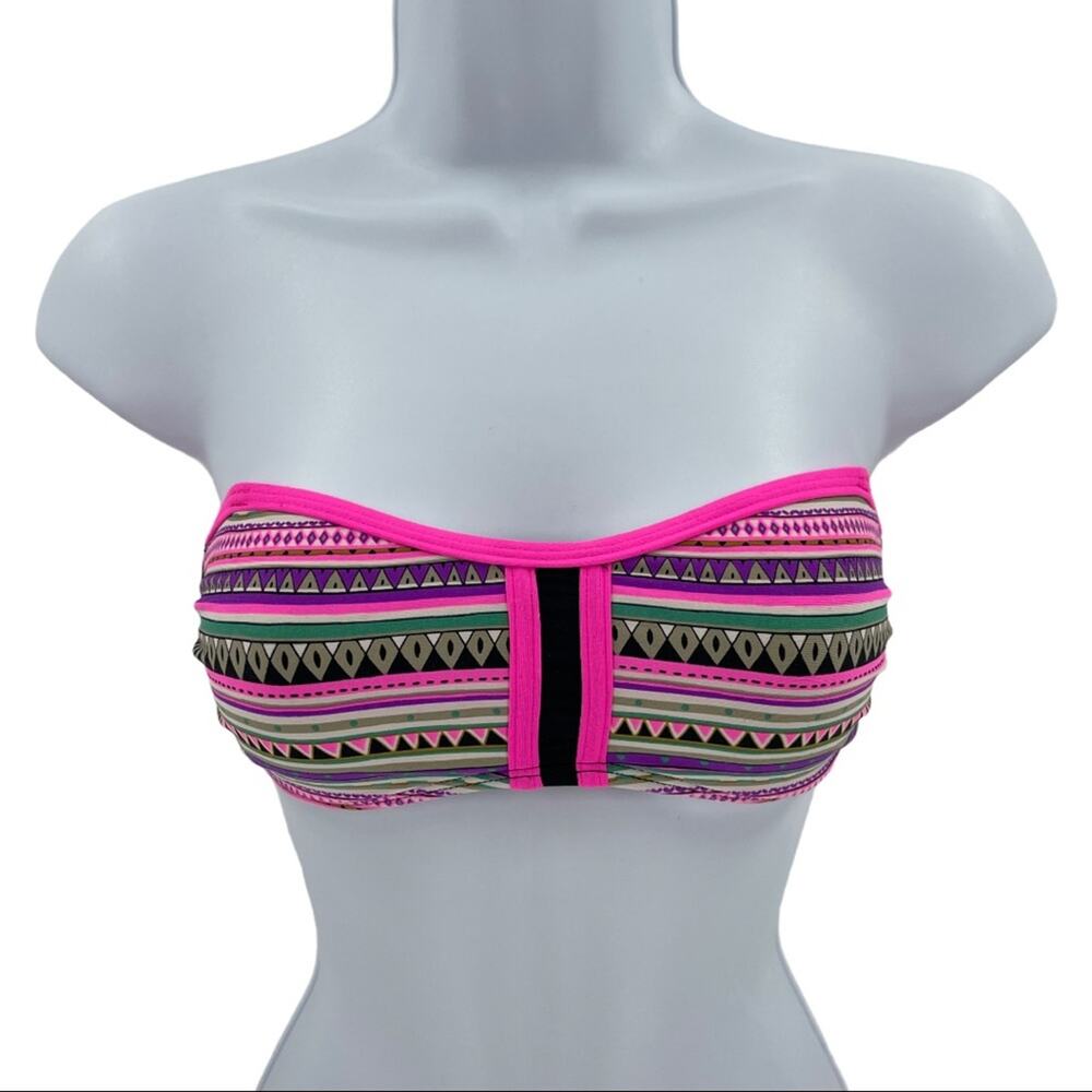 Forever 21 Women's Strapless Aztec Cut Out Bandeau Bikini Top Size Small S
